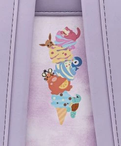 LOUNGEFLY POKEMON ICE CREAM ACID WASH DENIM MINI BACKPACK