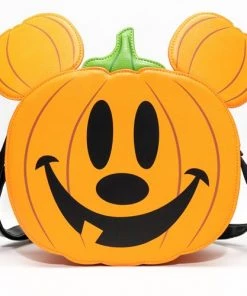 LOUNGEFLY DISNEY Mickey Mouse Jack-o'-Lantern Mickey Crossbody Purse - EE Exclusive Glow In The Dark Horns