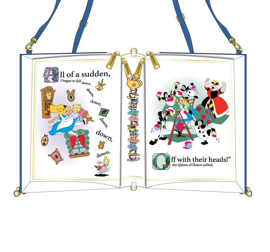 LOUNGEFLY PRE ORDER LOUNGEFLY DISNEY Alice In Wonderland Book Convertible Crossbody Bag