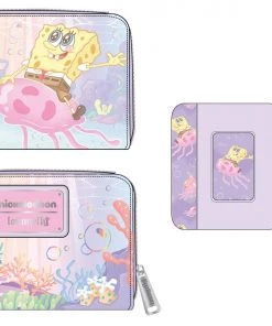 LOUNGEFLY Nickelodeon SpongBob SquarePants Jelly Fishing Zip Around Wallet LOUNGEFLY PRE ORDER