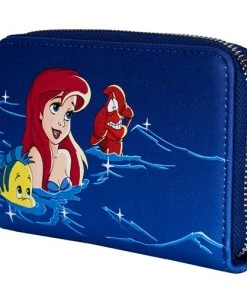 LOUNGEFLY DISNEY THE LITTLE MERMAID ARIEL FIREWORKS ZIP AROUND WALLET