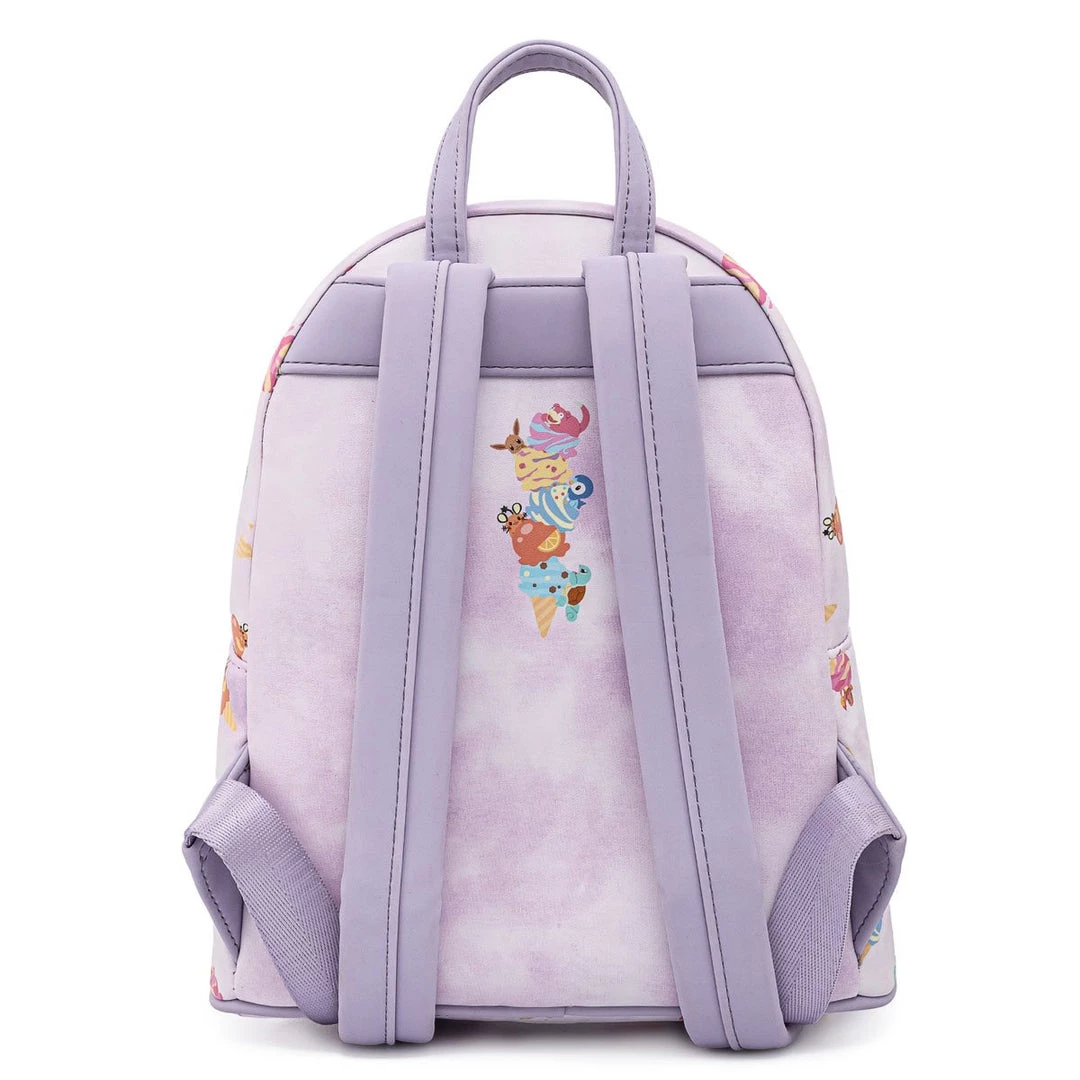 LOUNGEFLY POKEMON ICE CREAM ACID WASH DENIM MINI BACKPACK