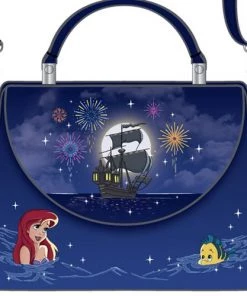 LOUNGEFLY DISNEY THE LITTLE MERMAID ARIEL FIREWORKS CROSS BODY BAG