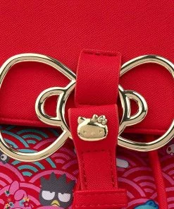 LOUNGEFLY SANRIO 60TH ANNIVERSARY GOLD BOW AOP MINI BACKPACK