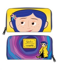 LOUNGEFLY HORROR LOUNGEFLY LAIKA CORALINE RAINCOAT COSPLAY ZIP AROUND WALLET