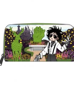 LOUNGEFLY HORROR LOUNGEFLY EDWARD SCISSORHANDS TOPIARIES ZIP AROUND WALLET