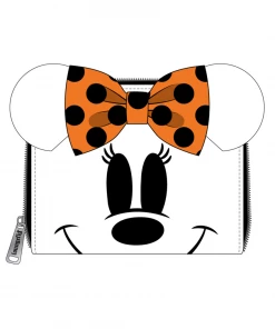 LOUNGEFLY DISNEY MINNIE MOUSE GHOST GLOW IN THE DARK COSPLAY ZIP AROUND WALLET
