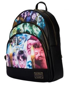 LOUNGEFLY Harry Potter Trilogy Triple Pocket Mini Backpack LOUNGEFLY MOVIE