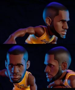 SMALL STARS 2022 SMALL-STARS NBA LEBRON JAMES LAKERS 12" FIGURE GOLD JERSEY W/ WILSON BALL LIMITED TO 500