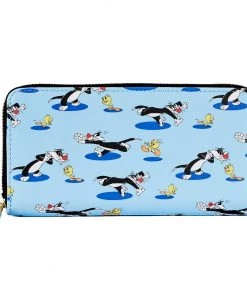 LOUNGEFLY WARNER BROS Tweety And Sylvester 80th Anniversary Zip Around Wallet LOUNGEFLY WALLETS