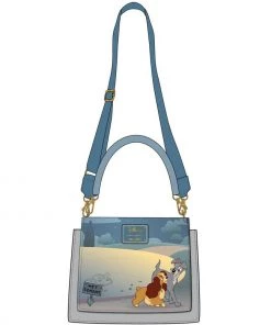 LOUNGEFLY DISNEY LADY AND THE TRAMP PAW PRINTS CROSSBODY BAG