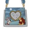 LOUNGEFLY DISNEY LADY AND THE TRAMP PAW PRINTS CROSSBODY BAG