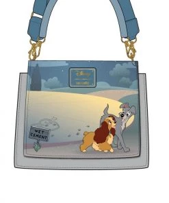 LOUNGEFLY DISNEY LADY AND THE TRAMP PAW PRINTS CROSSBODY BAG