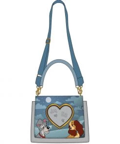 LOUNGEFLY DISNEY LADY AND THE TRAMP PAW PRINTS CROSSBODY BAG
