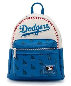 LOUNGEFLY MLB LOS ANGELES DODGERS SEAM STITCH MINI BACKPACK