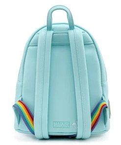 LOUNGEFLY MARVEL DEADPOOL 30TH ANNIVERSARY UNICORN RAINBOW MINI BACKPACK