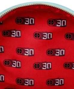 LOUNGEFLY MARVEL DEADPOOL 30TH ANNIVERSARY UNICORN RAINBOW MINI BACKPACK