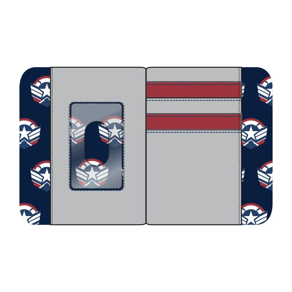 LOUNGEFLY MARVEL Falcon Captain America Cosplay Zip Around Wallet