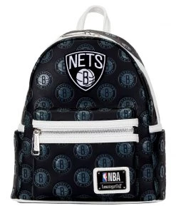 LOUNGEFLY NBA Brooklyn Nets Logo Mini Backpack LOUNGEFLY SPORTS
