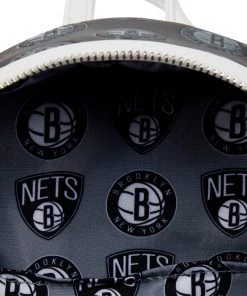 LOUNGEFLY NBA Brooklyn Nets Logo Mini Backpack LOUNGEFLY SPORTS