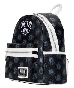 LOUNGEFLY NBA Brooklyn Nets Logo Mini Backpack LOUNGEFLY SPORTS