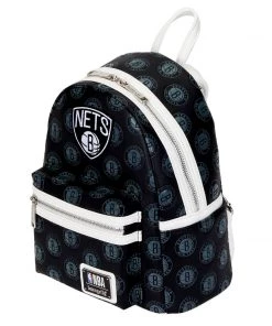 LOUNGEFLY NBA Brooklyn Nets Logo Mini Backpack LOUNGEFLY SPORTS