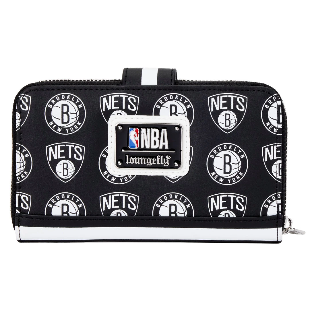 LOUNGEFLY NBA Brooklyn Nets Logo Zip Around Wallet