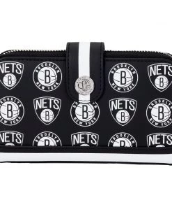 LOUNGEFLY NBA Brooklyn Nets Logo Zip Around Wallet