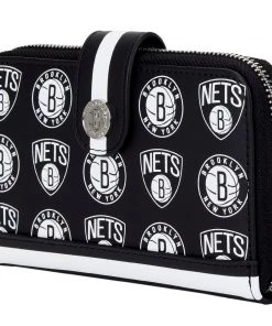 LOUNGEFLY NBA Brooklyn Nets Logo Zip Around Wallet