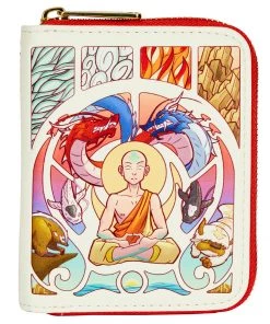 LOUNGEFLY DISNEY Avatar Aang Glow In The Dark Zip Around Wallet