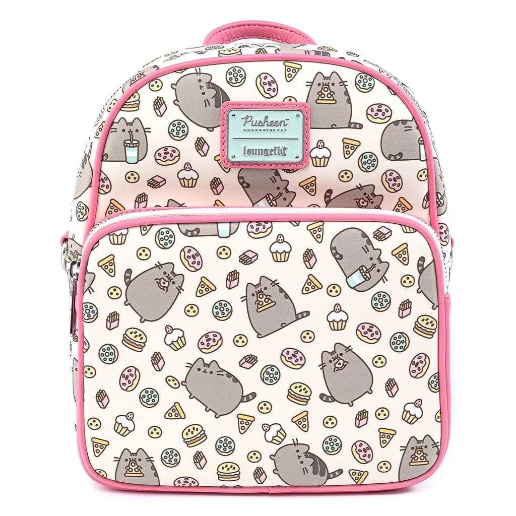 LOUNGEFLY PUSHEEN SNACKS AOP MINI BACKPACK