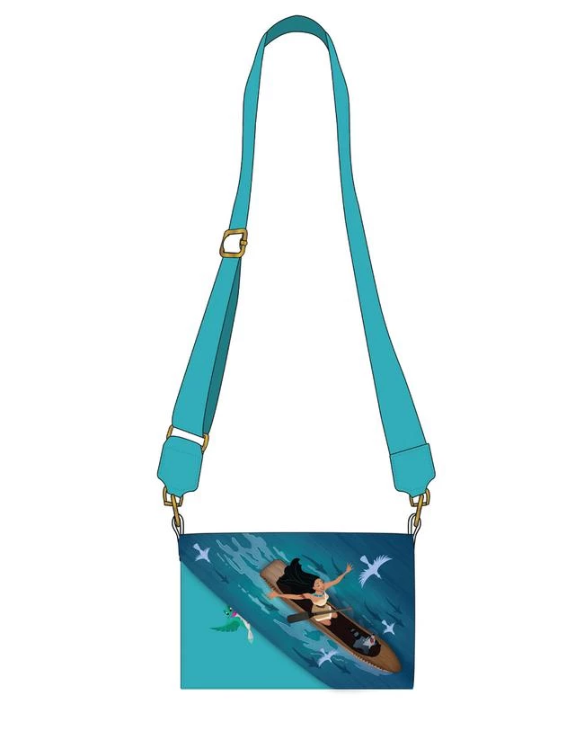 LOUNGEFLY DISNEY POCAHONTAS JUST AROUND THE RIVER BEND CROSSBODY BAG PURSE