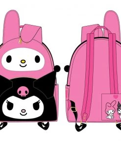 LOUNGEFLY SANRIO MY MELODY KUROMI DOUBLE POCKET MINI BACKPACK