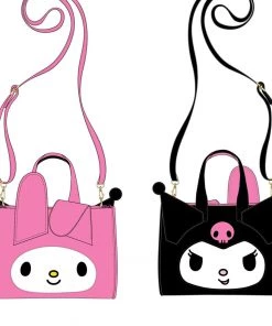 LOUNGEFLY SANRIO MY MELODY & KUROMI DOUBLE SIDED CROSS BODY BAG