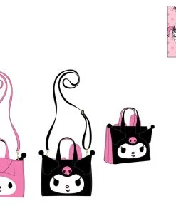 LOUNGEFLY SANRIO MY MELODY & KUROMI DOUBLE SIDED CROSS BODY BAG