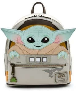 LOUNGEFLY STAR WARS THE MANDALORIAN "THE CHILD" IN CRADLE MINI BACKPACK