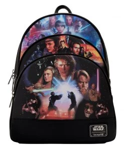 LOUNGEFLY DISNEY Star Wars Prequel Trilogy Triple Pocket Mini Backpack LOUNGEFLY PRE ORDER