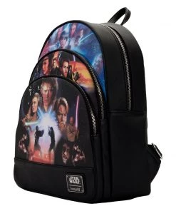 LOUNGEFLY DISNEY Star Wars Prequel Trilogy Triple Pocket Mini Backpack LOUNGEFLY PRE ORDER