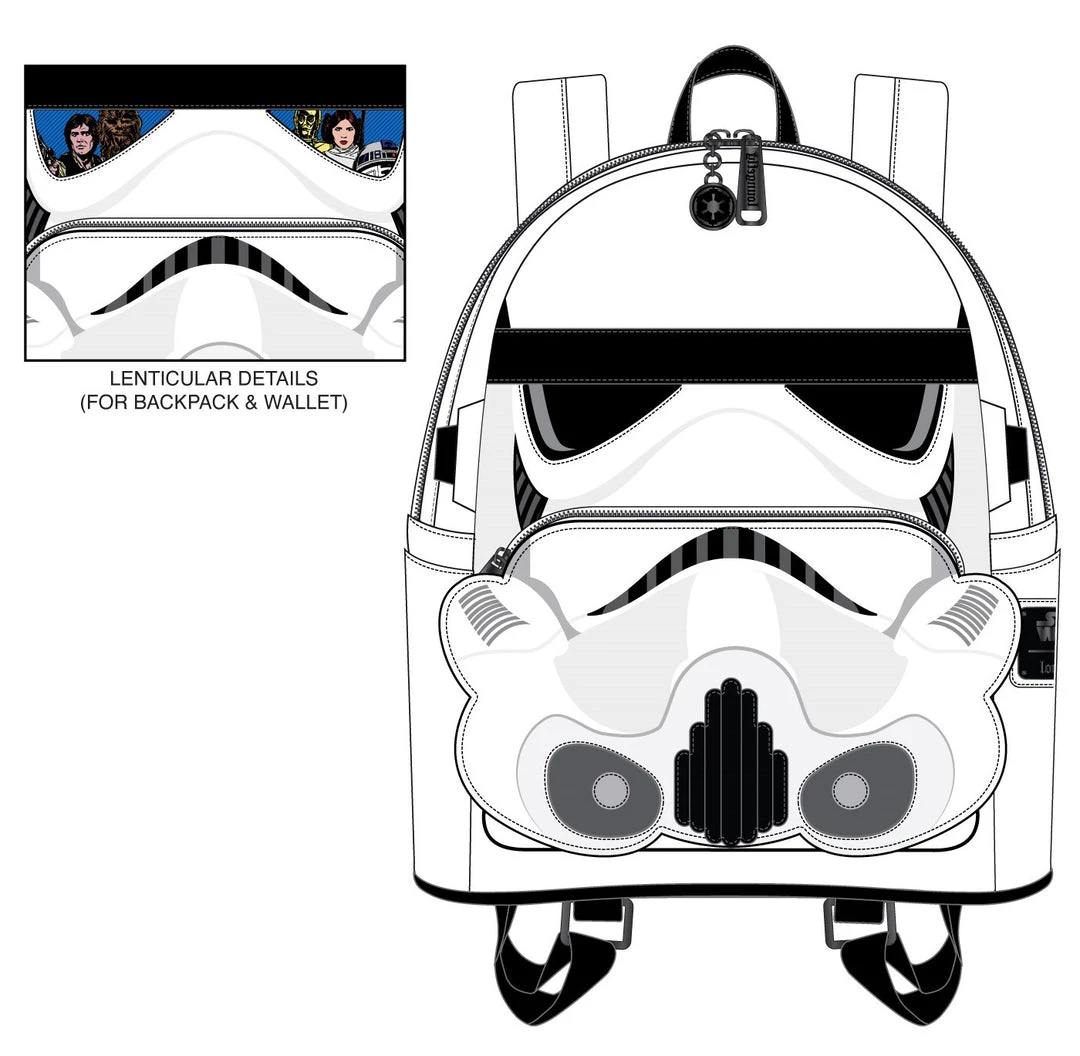 LOUNGEFLY DISNEY Stormtrooper Lenticular Cosplay Mini Backpack LOUNGEFLY PRE ORDER
