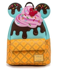 LOUNGEFLY DISNEY MICKEY AND MINNIE SWEETS ICE CREAM MINI BACKPACK
