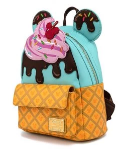 LOUNGEFLY DISNEY MICKEY AND MINNIE SWEETS ICE CREAM MINI BACKPACK