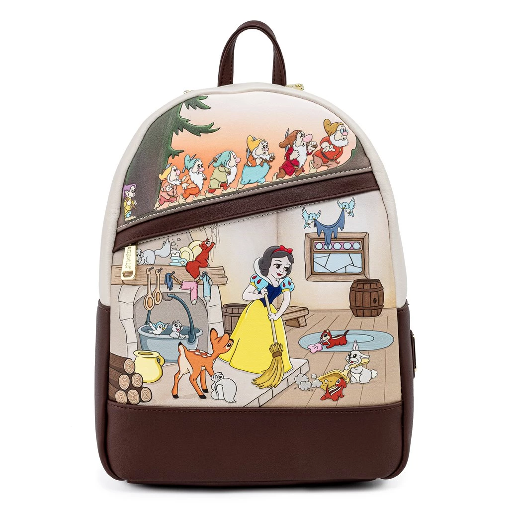 LOUNGEFLY DISNEY SNOW WHITE AND THE SEVEN DWARFS MULTI SCENE MINI BACKPACK