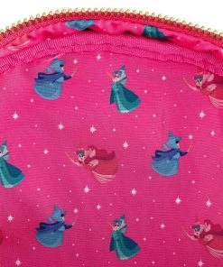 LOUNGEFLY DISNEY SLEEPING BEAUTY FLORAL FAIRY GODMOTHER AOP MINI BACKPACK