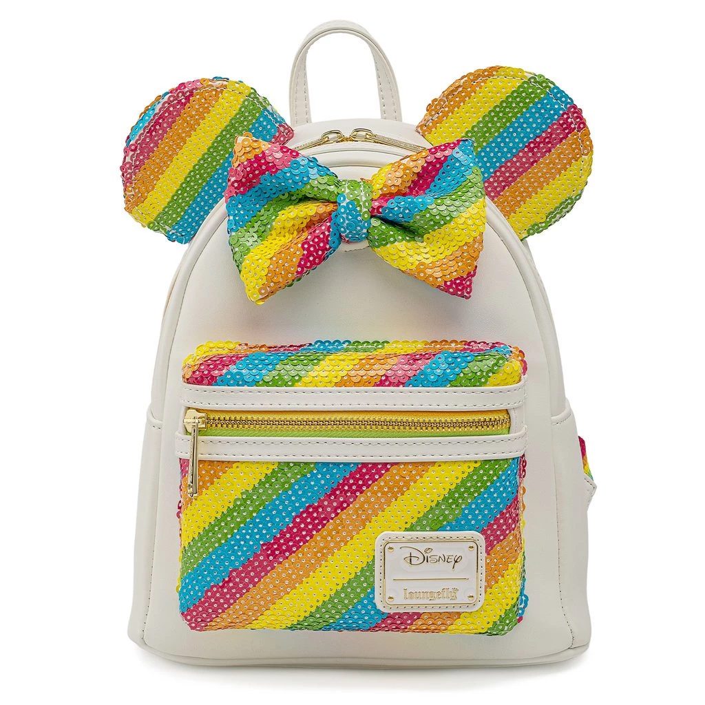 LOUNGEFLY DISNEY SEQUIN RAINBOW MINNIE MOUSE MINI BACKPACK