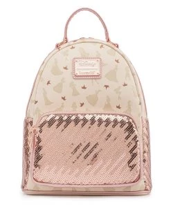 LOUNGEFLY DISNEY ULTIMATE PRINCESS SEQUIN MINI BACKPACK IN STOCK NOW!