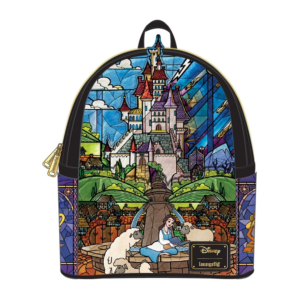 LOUNGEFLY DISNEY BEAUTY AND THE BEAST BELLE CASTLE MINI BACKPACK