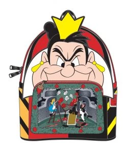 LOUNGEFLY DISNEY Alice In Wonderland Queen Of Hearts Villains Scene Mini Backpack