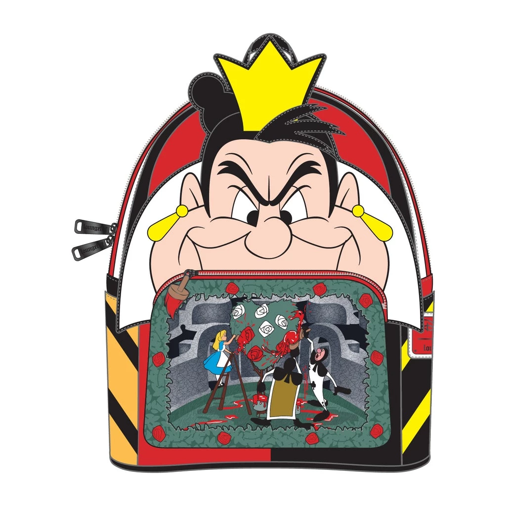 LOUNGEFLY DISNEY Alice In Wonderland Queen Of Hearts Villains Scene Mini Backpack