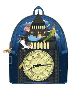 LOUNGEFLY DISNEY Peter Pan Clock Glow In The Dark Mini Backpack