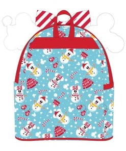 LOUNGEFLY SALE! LOUNGEFLY DISNEY SNOWMAN MICKEY AND MINNIE MOUSE MINI BACKPACK WITH EARS HEADBAND